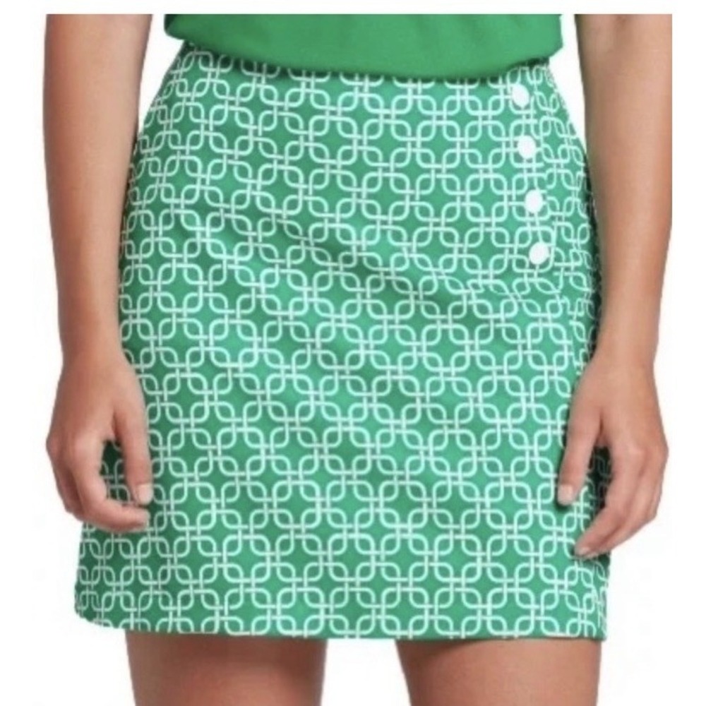 NWT LADY HAGEN Cocktail Hour 17" Wrap Golf Skort Links Green Pickle Women SZ 16